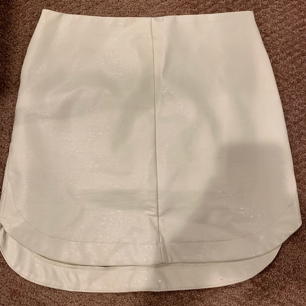 White pleather skirt
